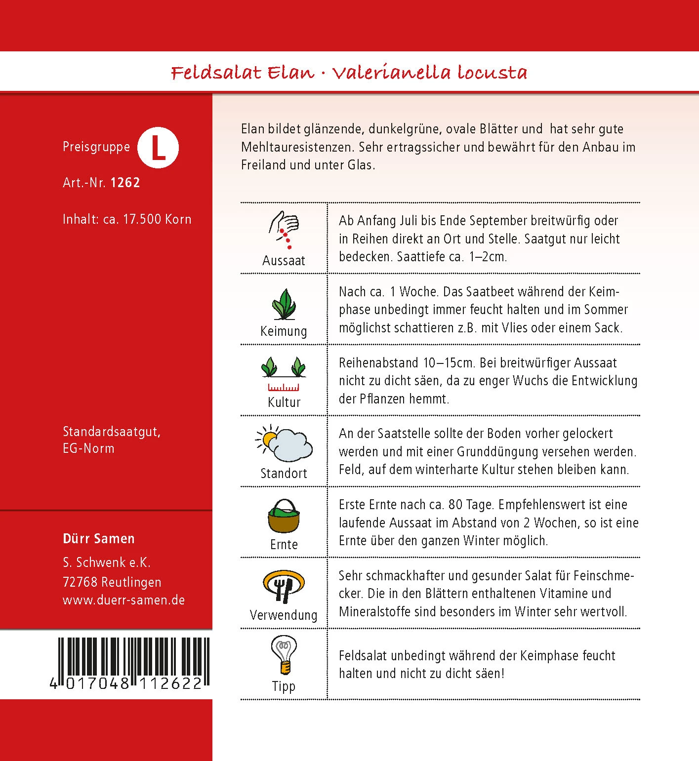 Feldsalat Elan Vorteilspackung | Feldsalatsamen Von Dürr Samen 3 Feldsalat Elan Vorteilspackung | Feldsalatsamen Von Dürr Samen