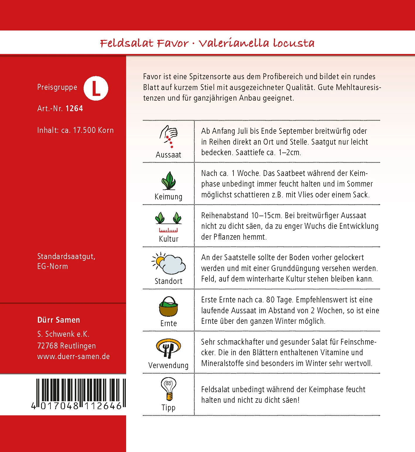 Feldsalat Favor | Feldsalatsamen Von Dürr Samen 4 Feldsalat Favor | Feldsalatsamen Von Dürr Samen – Bild 2