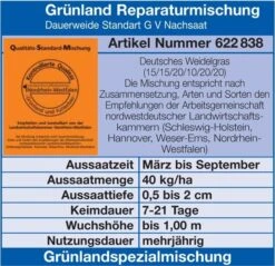 Reparaturmischung Dauerweide Standard GV (10 Kg) | Rasensamen Von Kiepenkerl