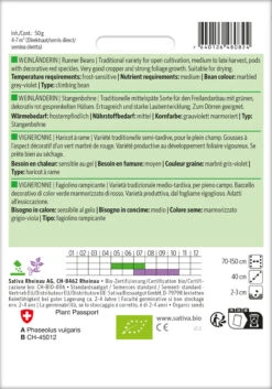 Stangenbohne Weinländerin | BIO Stangenbohnensamen Von Sativa Rheinau