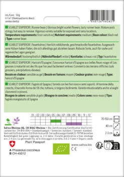 Feuerbohnen Scarlet Emperor | BIO Bohnensamen Von Sativa Rheinau
