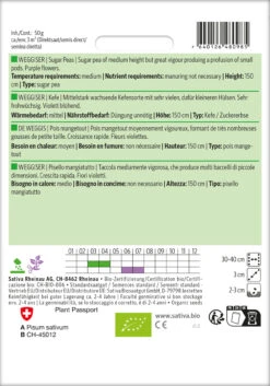 Zuckererbse Weggiser | BIO Zuckererbsensamen Von Sativa Rheinau -Pegasus Verkaufsgeschäft 534325 BIO Zuckererbse Weggiser er56 sr 1