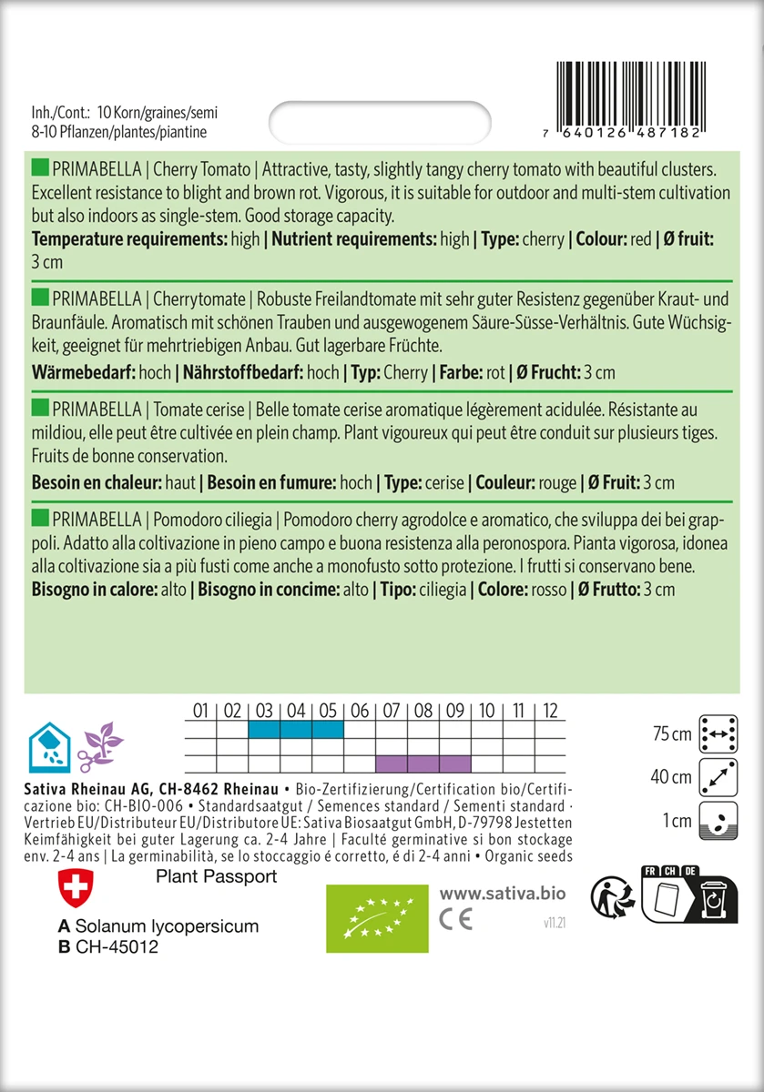 Cherrytomate Primabella | BIO Kirschtomatensamen Von Sativa Rheinau 4 Cherrytomate Primabella | BIO Kirschtomatensamen Von Sativa Rheinau – Bild 2