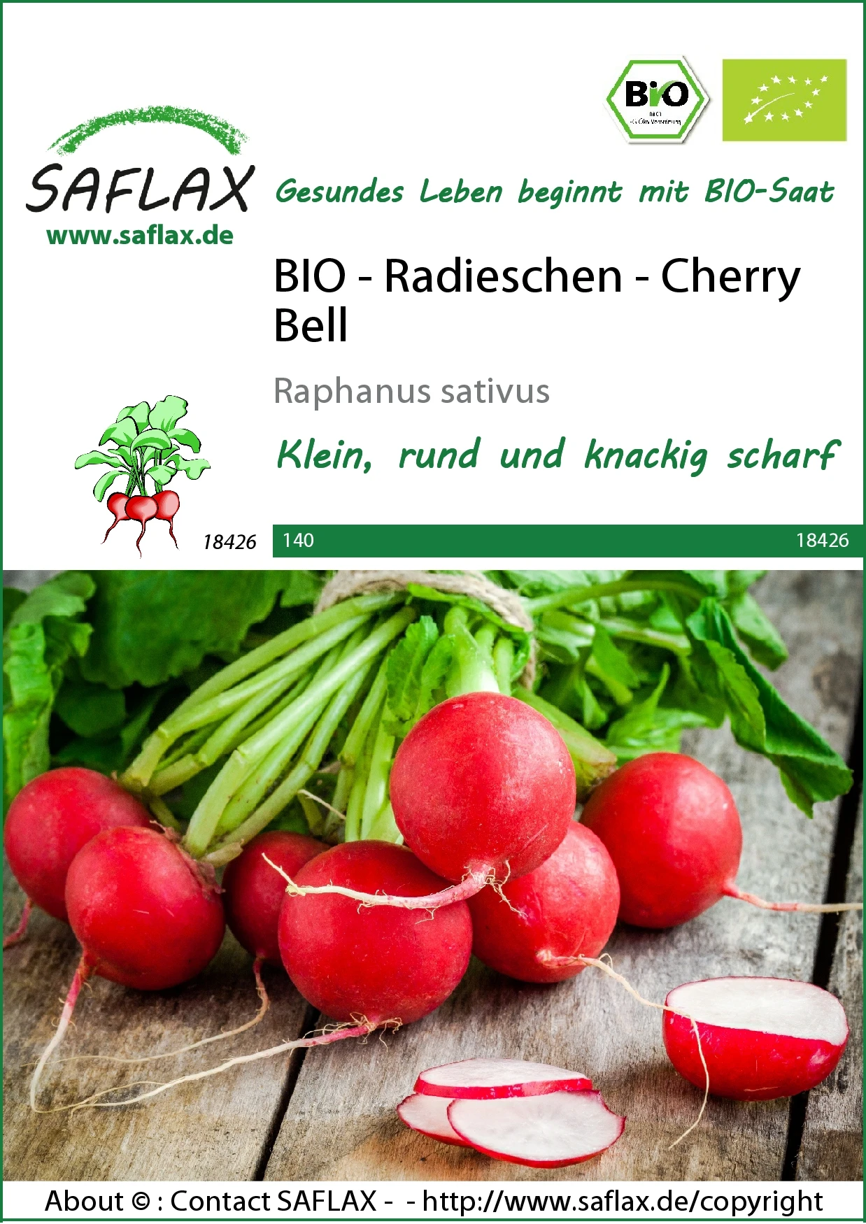 Radieschen Cherry Bell | BIO Radieschensamen Von Saflax 3 Radieschen Cherry Bell | BIO Radieschensamen Von Saflax