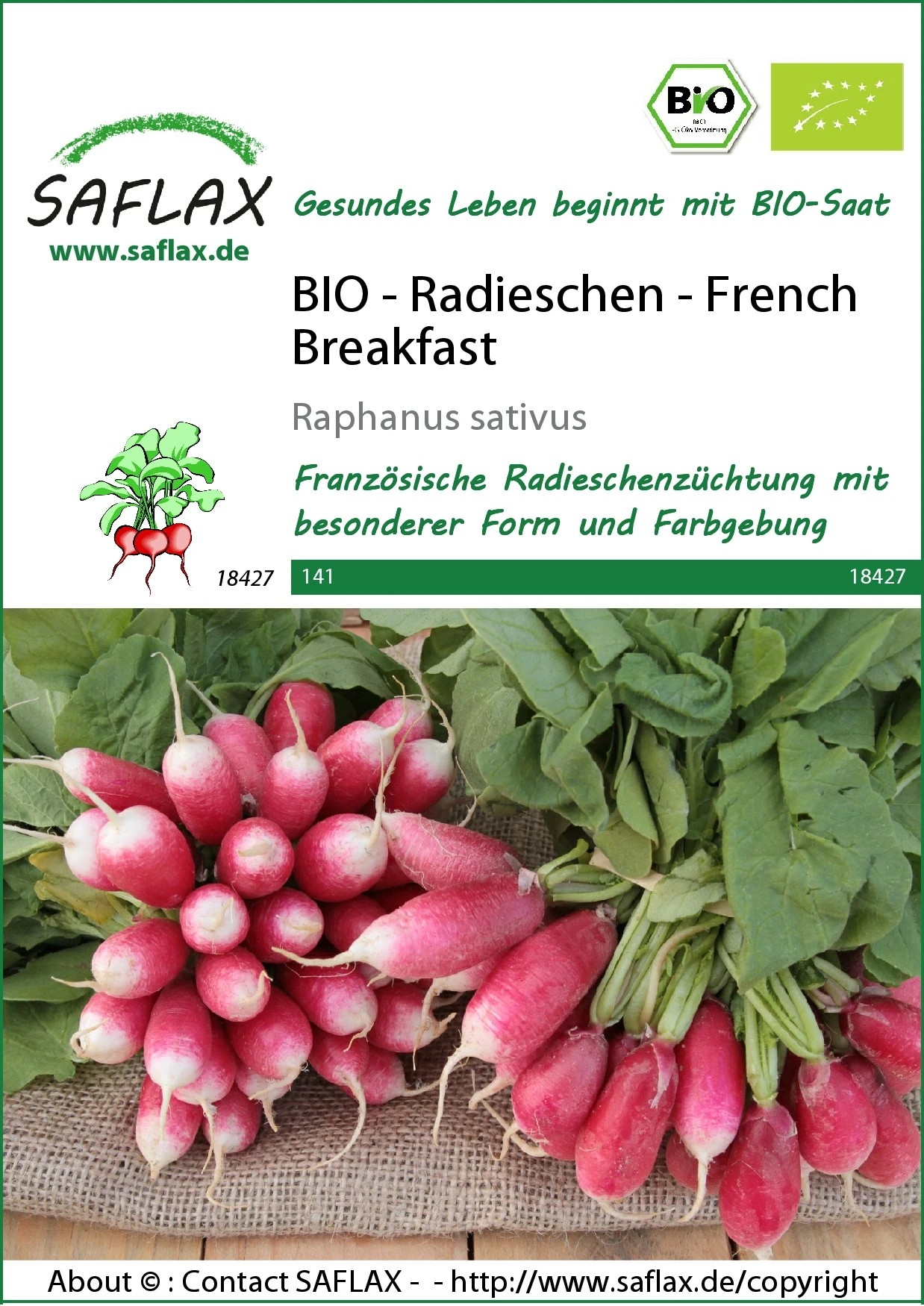 Radieschen French Breakfast | BIO Radieschensamen Von Saflax 3 Radieschen French Breakfast | BIO Radieschensamen Von Saflax