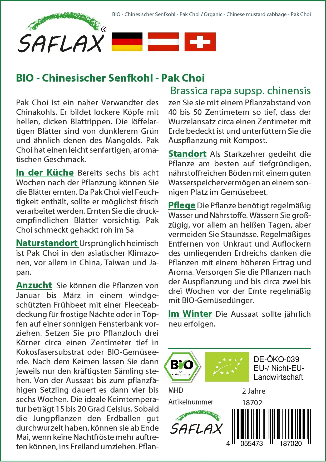 Chinesischer Senfkohl Pak Choi | Pak Choisamen Von Saflax 4 Chinesischer Senfkohl Pak Choi | Pak Choisamen Von Saflax – Bild 2