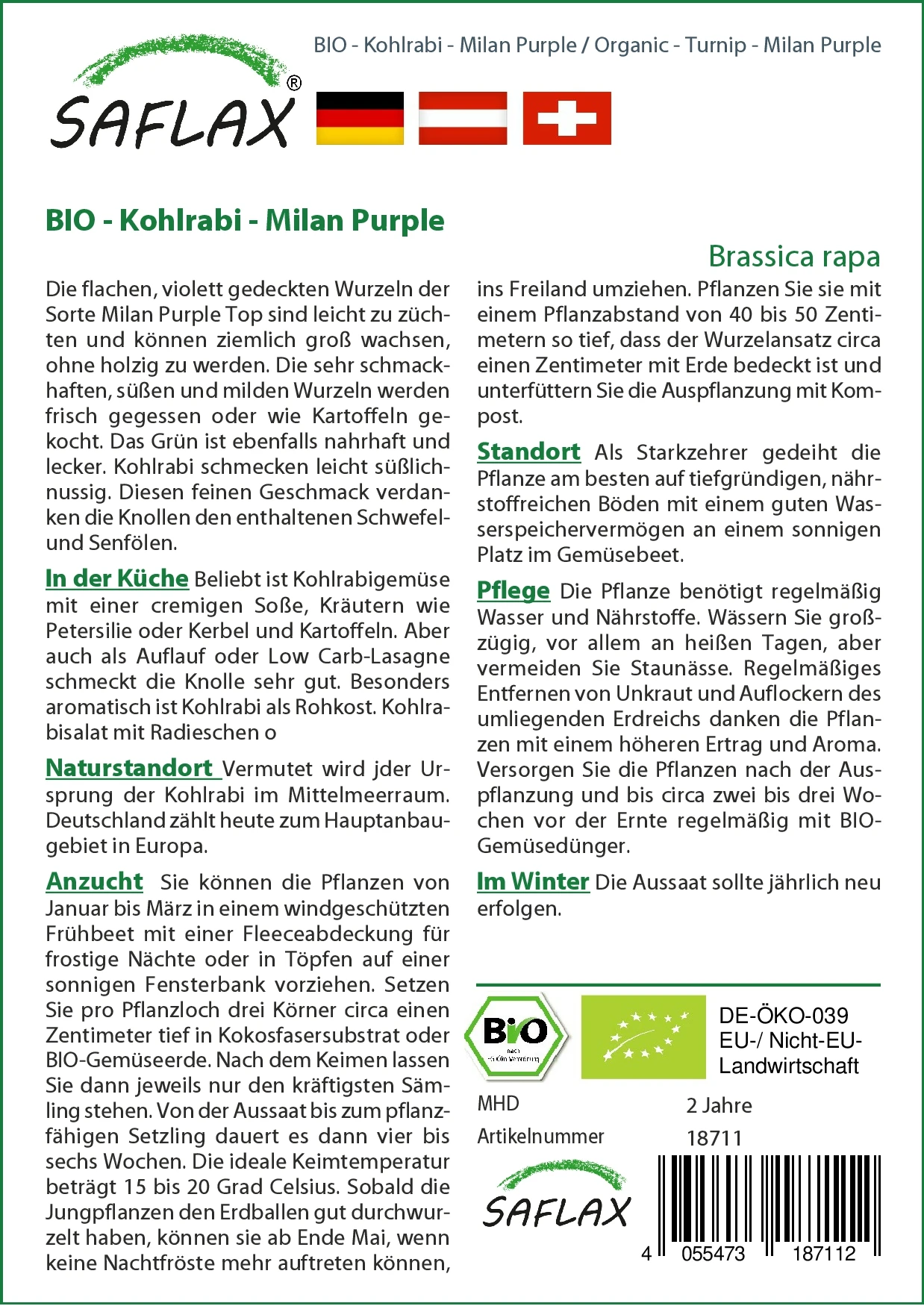 Kohlrabi Milan Purple | BIO Kohlrabisamen Von Saflax 4 Kohlrabi Milan Purple | BIO Kohlrabisamen Von Saflax – Bild 2