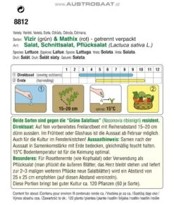 Eichblattsalat Elexir &amp; Starix | Eichblattsalatsamen Von Austrosaat -Pegasus Verkaufsgeschäft 543073 Eichblattsalat Elexir und Starix 1