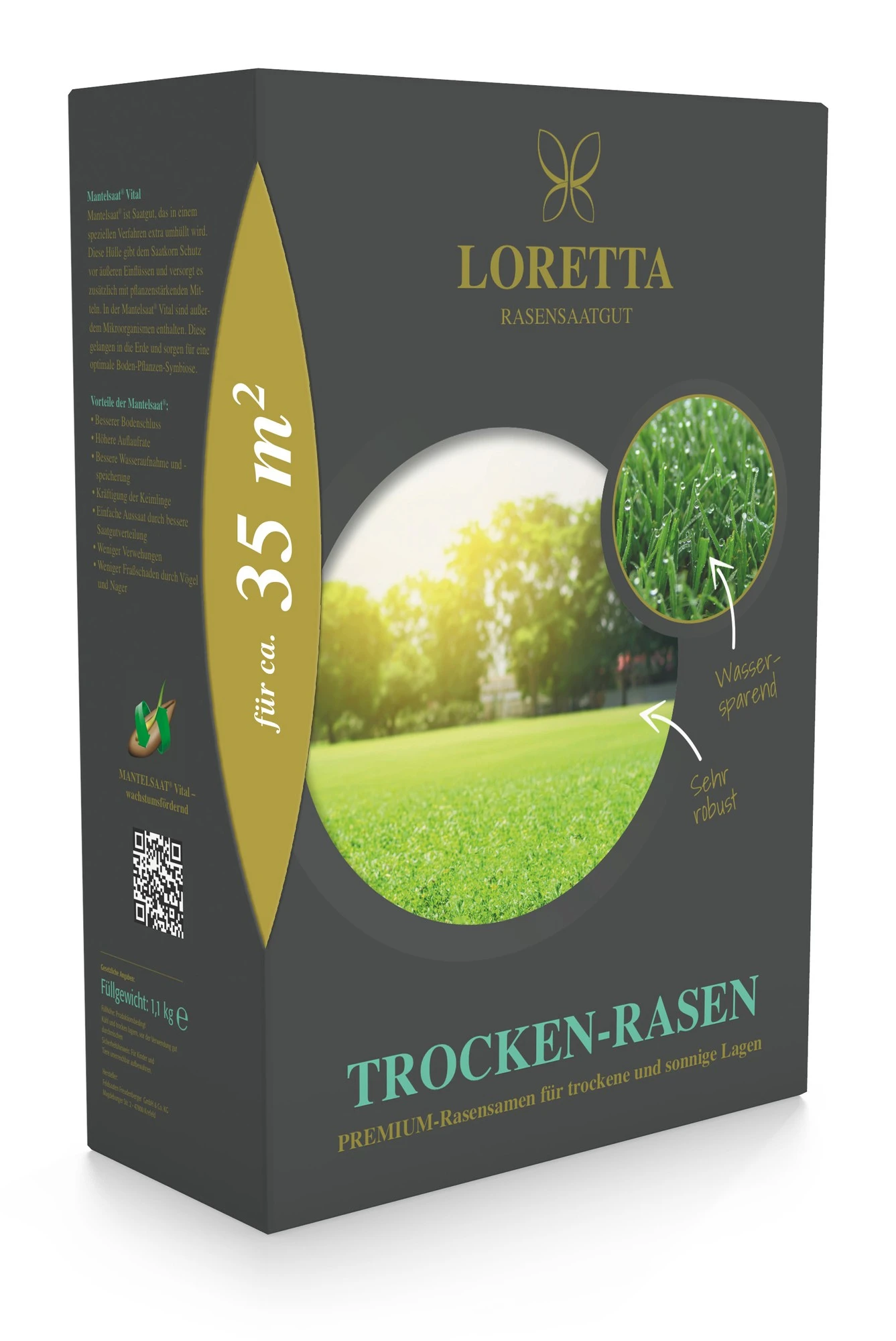 Trocken-Rasen Mantelsaat Vital (1,1 Kg) | Trockenrasen Von Loretta 4 Trocken-Rasen Mantelsaat Vital (1,1 Kg) | Trockenrasen Von Loretta – Bild 2