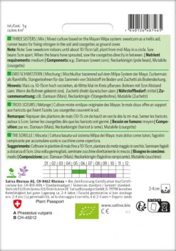 Drei Schwestern Mischung | BIO Gemüsesamen-Sets Von Sativa Rheinau -Pegasus Verkaufsgeschäft 549754 BIO Drei Schwestern Mischung sg52 sr 1