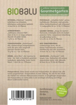 Gourmetgarten 8 Alte Sorten Set | BIO Gemüsesamen-Sets Von Biobalu -Pegasus Verkaufsgeschäft 550615 BIO Gourmetgarten 8 Alte Sorten Set BB1009 1