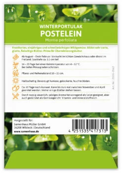 Winterportulak Postelein (100 Tütchen) | Portulaksamen Von FLORTUS -Pegasus Verkaufsgeschäft 551880 Winterportulak Postelein 100 Tuetchen 2000 0562 1 1