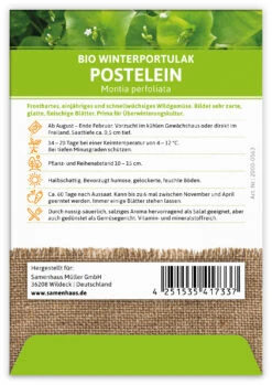 Winterportulak Postelein (100 Tütchen) | BIO Portulaksamen Von FLORTUS -Pegasus Verkaufsgeschäft 551882 BIO Winterportulak Postelein 100 Tuetchen 2000 0563 1
