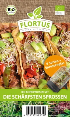 Keimsprossen Anzuchtset - Die Schärfsten Sprossen (6 Sorten) | BIO Keimsprossen Sets Von FLORTUS -Pegasus Verkaufsgeschäft 554738 BIO Keimsprossen Anzuchtset Die schaerfsten Sprossen 2000 0746 1